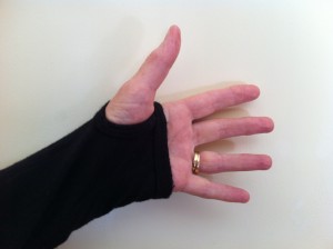 Mum with her thumb in a hole