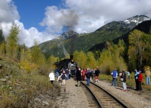 Waiting for the rails to be rebuilt on the Durango and Silverton Narrow Guage Railroad